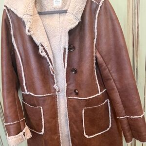 Dylan Brown Teddy Jacket with Cream Accents